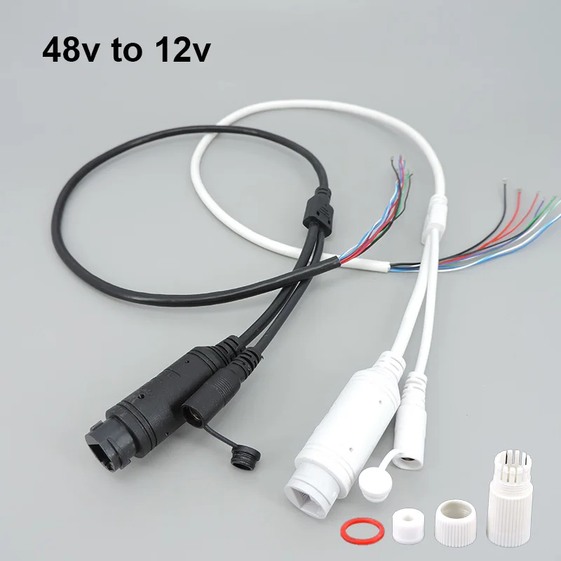 9 ピンコア 48 V に 12 V PoE ネットワーク電源ケーブル DC オーディオ IP カメラ RJ45 分割線防水カバー PoE モジュール CCTV IP カメラ用