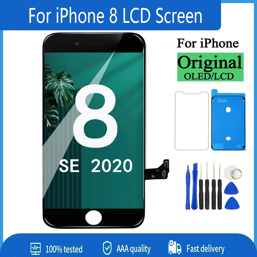 A +++ LCD คุณภาพสําหรับ iPhone 8 หน้าจอ LCD เปลี่ยนจอแสดงผล 3D Touch Full Assembly พร้อมซ่อมเครื่องมือ A1863 A1905 A1906 A1907