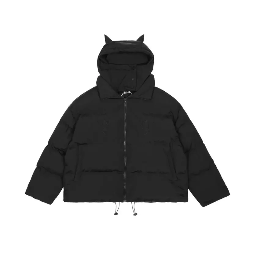 Marke männer Baumwolle Parka Street Hip Hop Mode Brief Drucken Jacke Winter Beiläufige Lose Warme Paar Baumwolle Mäntel