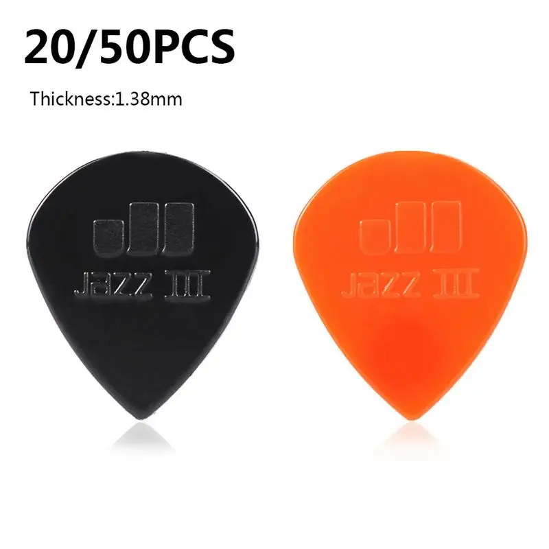 20 piezas/50 unidades Alice guitarra acústica bajo eléctrico púa de música Nylon Jazz III púas de guitarra punta afilada 1,38mm/0,05 pulgadas # WO