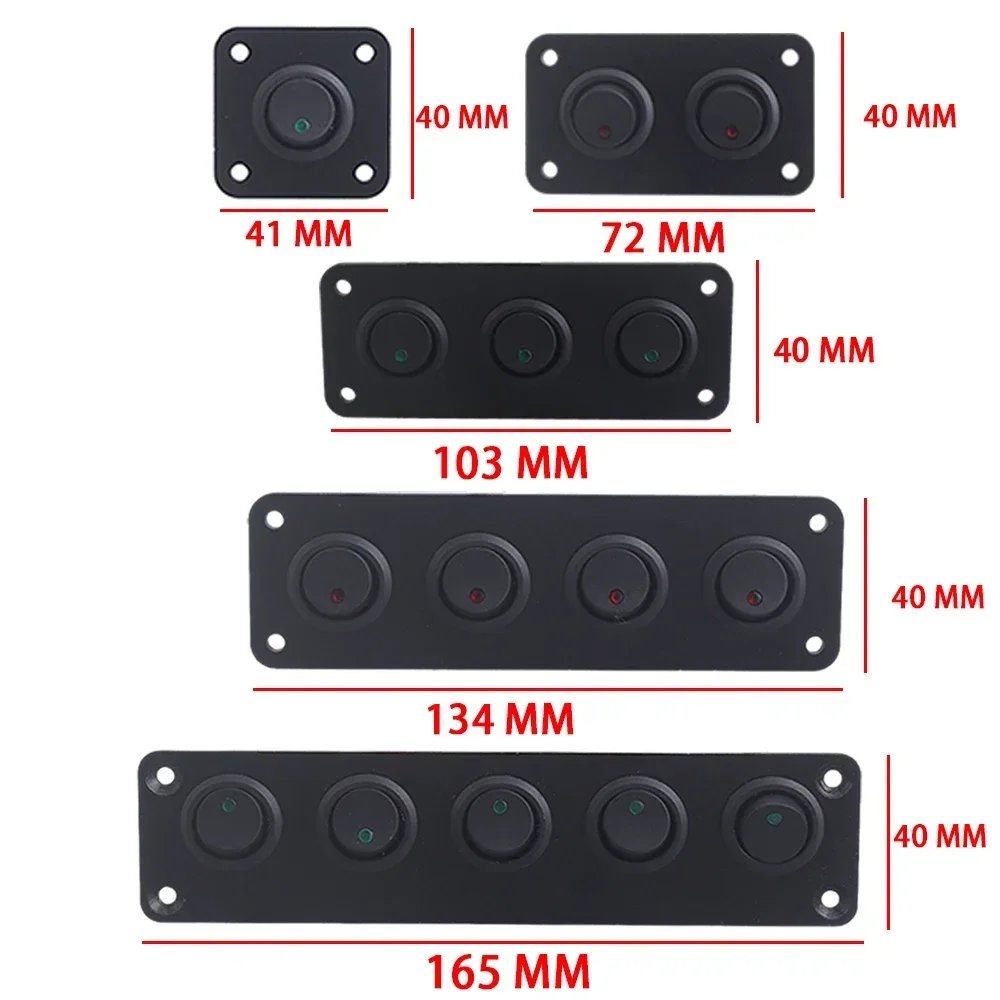 Panel de interruptor de palanca Universal de 12V, 1-5 entradas, USB, para coche, barco, camión, RV marino, accesorios de estilo LED azul, interruptor basculante marino