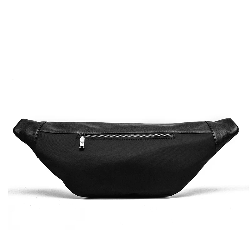 Riñonera hecha de cuero genuino para hombre, bolso de pecho de moda, bolso informal personalizado