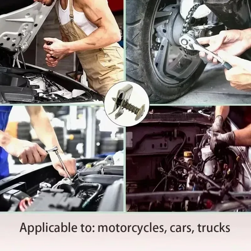 100pcs โลหะตัวยึดสําหรับ Auto Ushaped คลิปสกรูรถจักรยานยนต์ Anti Rust ป้องกันคลิปสกรูคลิปแผ่นเหล็ก