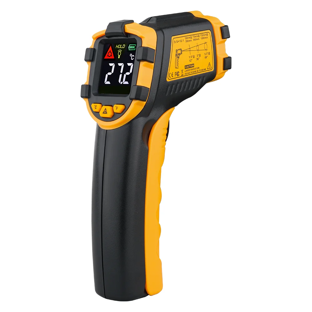 Kỹ Thuật Số Hồng Ngoại Nhiệt Kế Laser Đo Nhiệt Độ Không Tiếp Xúc Pyrometer Imager Nhiệt Ẩm Kế Hồng Ngoại Termometro Màn Báo Động Ánh Sáng