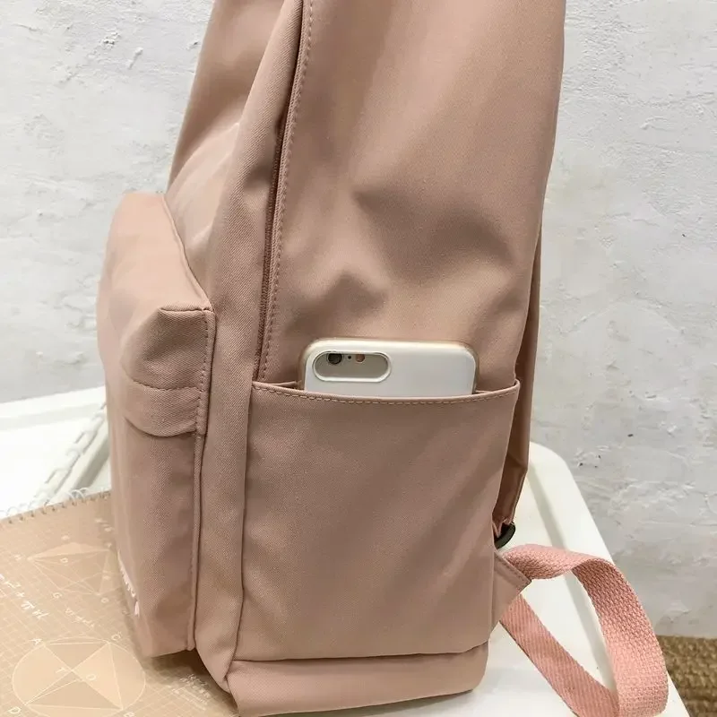 กระเป๋านักเรียนวัยรุ่นสำหรับ tas ransel anak perempuan กระเป๋าหนังสือพิมพ์ลายสำหรับผู้หญิงกระเป๋านักเรียนนักเรียนมัธยมกระเป๋าเป้ผ้าไนลอนลายดอกไม้น่ารักสีดำขนาดใหญ่