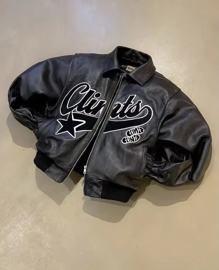 Vestes gothiques rétro Y2k pour hommes, Hip Hop Rock Line, motif de lettres, veste en cuir Pu, noir, épais, ample, fermeture éclair, manteaux