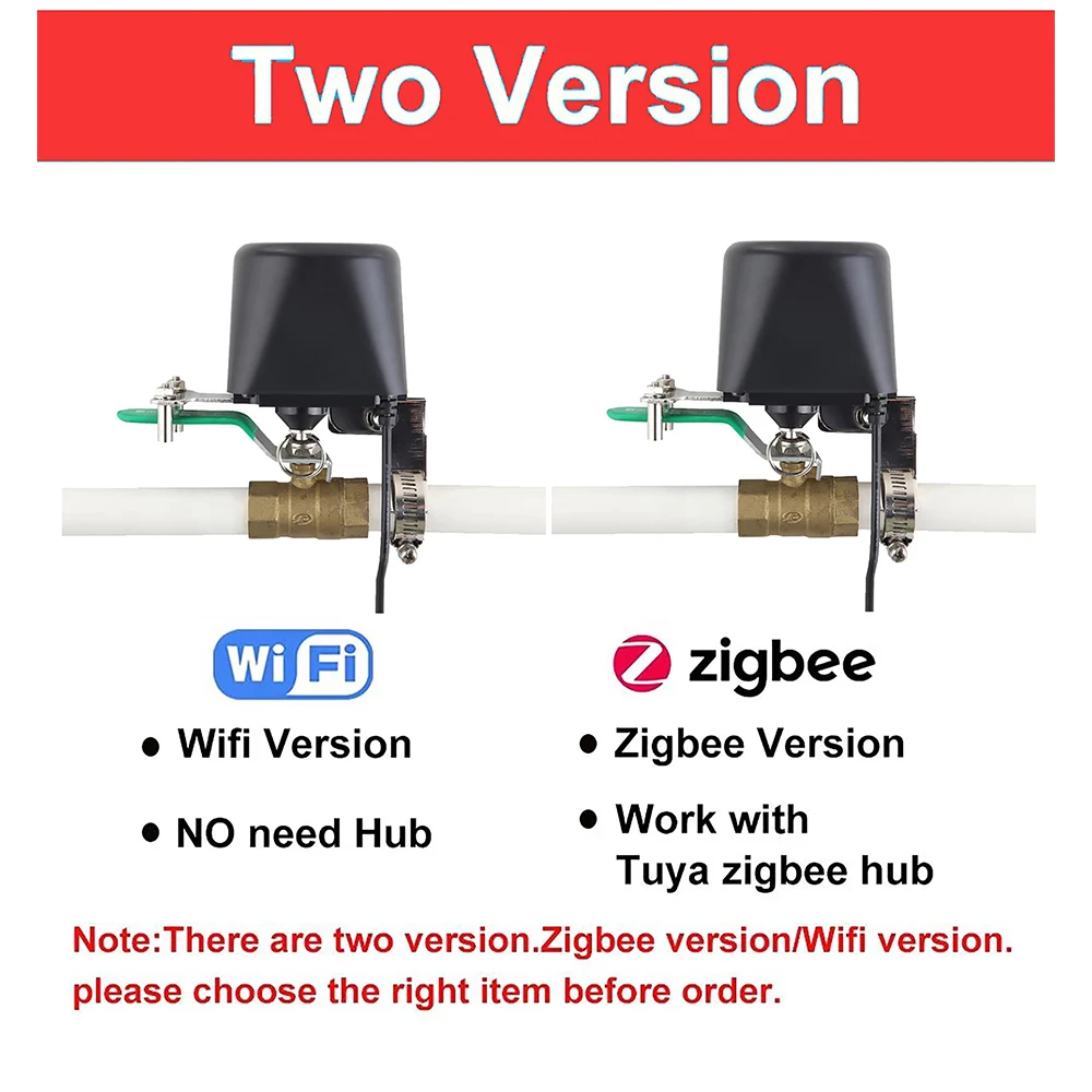 Tuya Zigbee of Wifi Waterklep Gasafsluiting Kogelkraan Timer Tuin Slimme Kraan Controller Ondersteuning Alexa Google Assistant