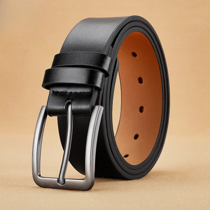 An Elegant Men's Casual Business Style Belt，Equipped with Square Alloy Buckle，Durable Anti-Stretch Imitation Leather，Suitable fo