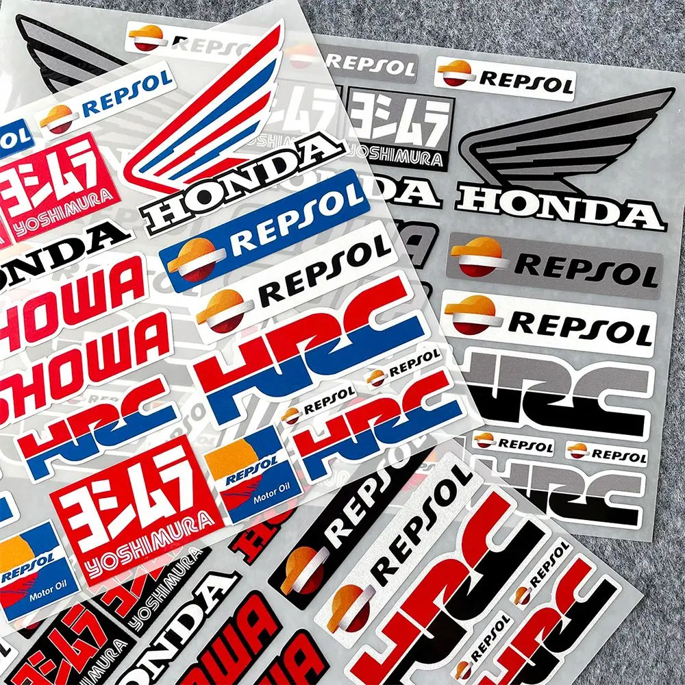 Suitable for Honda Motorcycle Decoration Stickers Reflective Waterproof Helmet Racing Decals HRC Accessories Sponsor Stickers