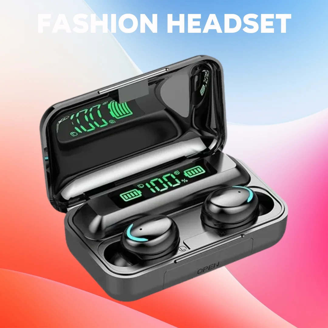 Auriculares Bluetooth inalámbricos F9 TWS: auriculares para juegos con pantalla digital y estuche de carga de gran capacidad