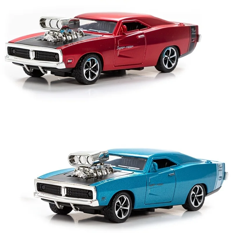 Symulacja 1: 32 Alloy Dodge Sports Car Model Zabawka dla dzieci Akcesoria samochodowe Powrót Samochód Otwierany Model odlewania ciśnieniowego