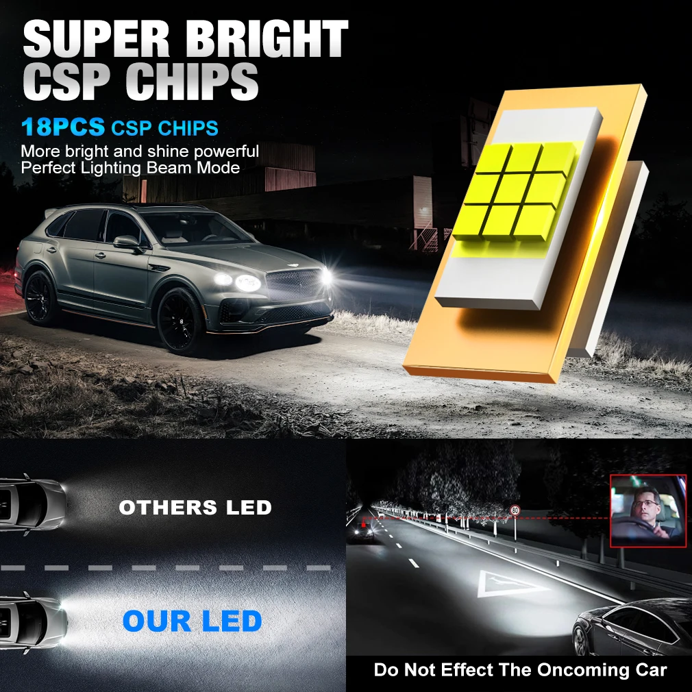 XSTORM H7 LED Headlight Kit Mini Bulb 100W 25000LM 6000K CSP for Car Headlamp 12V White Auto Fog Lamps H7 Led Turbo Automobile
