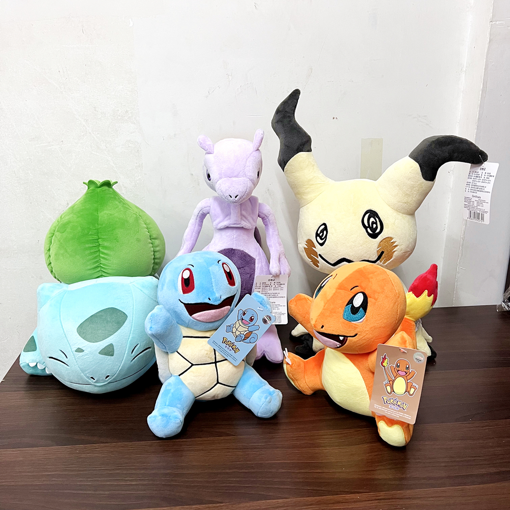 47 estilos Anime Pokemon Peluche Charmander Squirtle Pikachu Peluche Bulbasaur Animal relleno juguete Peluche Pokemon muñeca regalo para chico