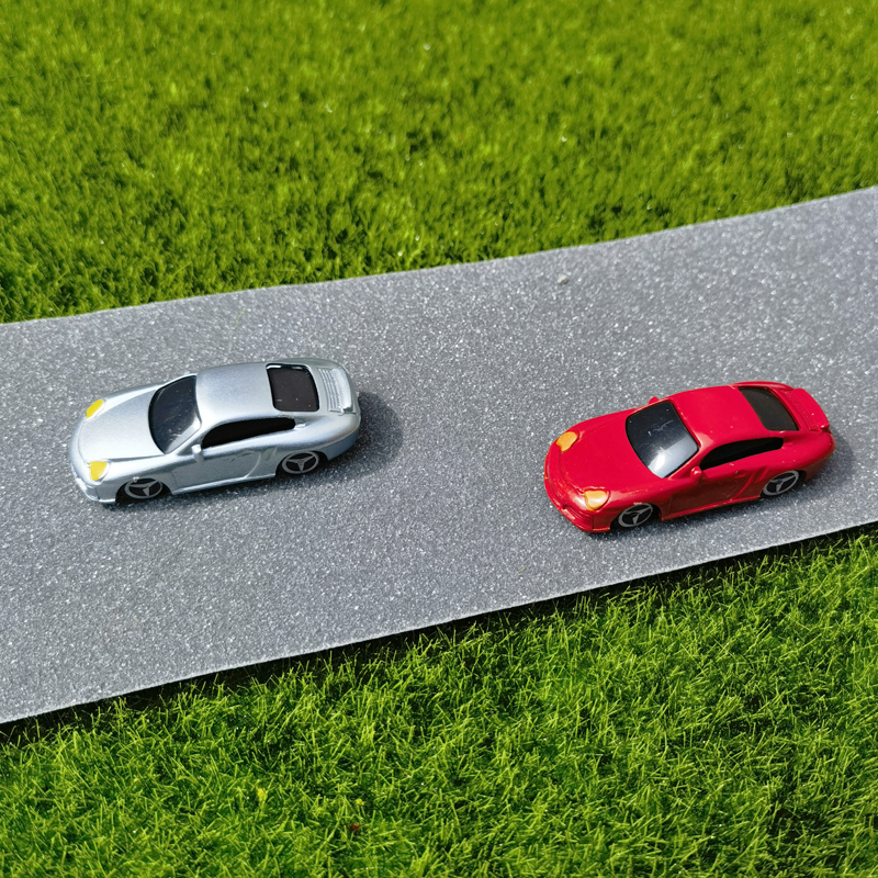 โมเดลทางหลวง สติ๊กเกอร์ถนน เนื้อเม็ด interstate Tar Road สีดํา เทปรถไฟสีเทา พร้อมกาว Landscape Country Road