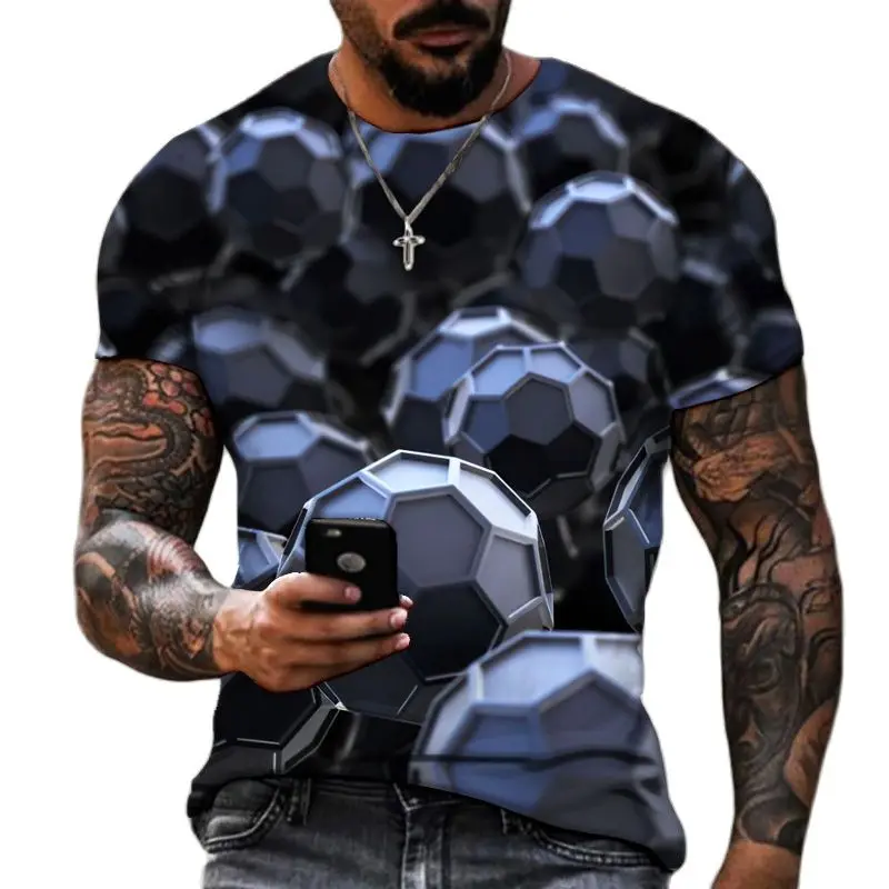 3D Tシャツ男性のファッションヒップホップ O ネック半袖トップス抽象原宿メンズ Tシャツ特大 Tシャツシャツ男服