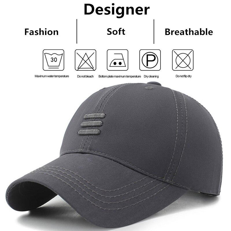 Three Horizontal Lines Embroidery Baseball Caps Spring and Autumn Outdoor Adjustable Casual Hats Sunscreen Hat