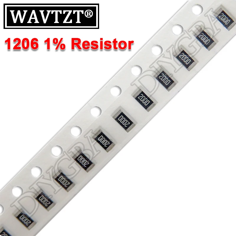 100 шт. резистор SMD 1206 1% 0R ~ 10M 0 1 10 100 150 220 330 Ом 1K 2.2K 10K 100K 0R 1R 10R 100R 150R 220R 330R 1M 10M 1/4W