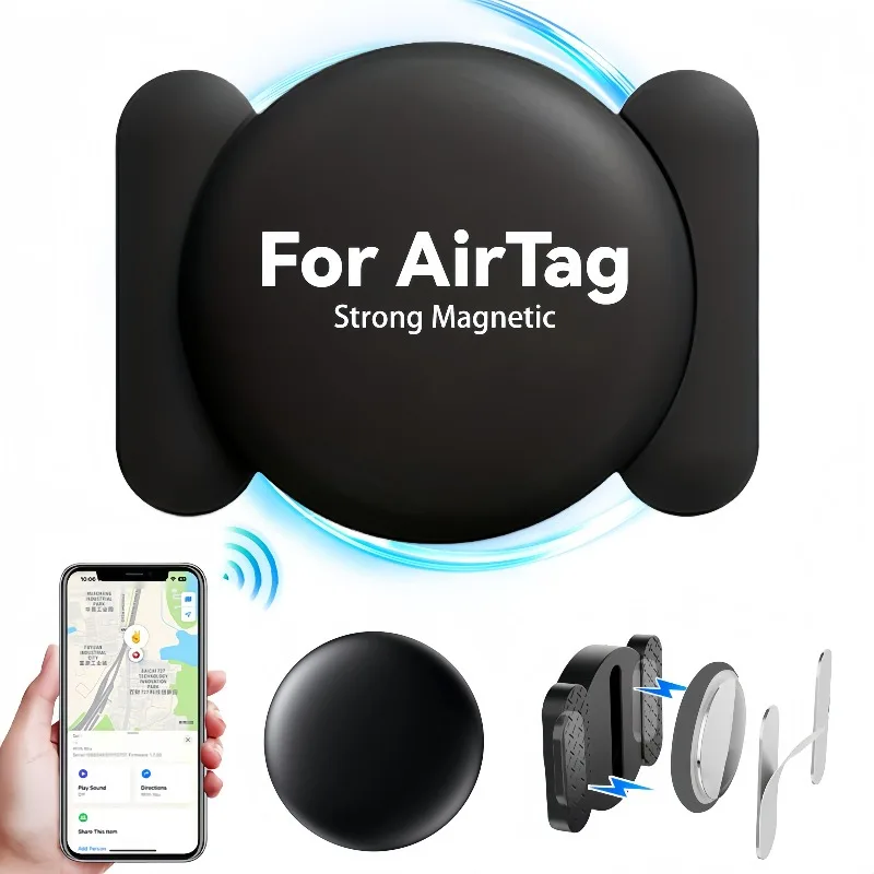 Магнитный локатор смарт-тегов для Apple AirTag, мини GPS-трекер, магнитный автомобильный переносной чехол с защитой от потери, Bluetooth-локализатор