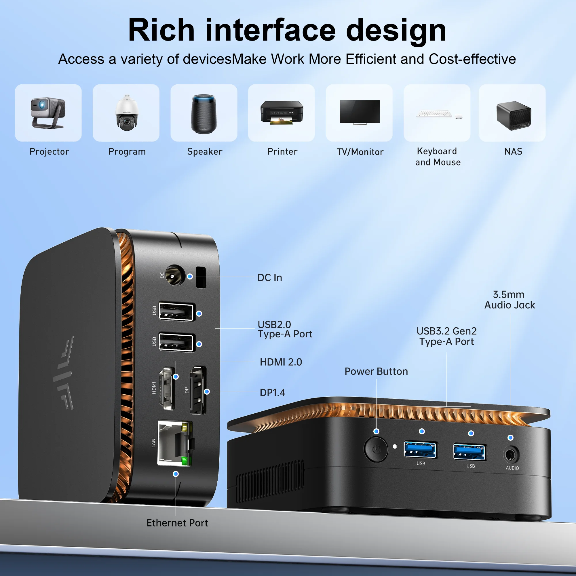 ACEMAGIC E1 Sigurntel Alder Lake-N97 Mini-PC 16 GB DDR4 512 GB SSD Mini-Computer/2,4 + 5 G WiFi/BT4.2 4K@60 Hz UHD-Desktop-PC für Büro