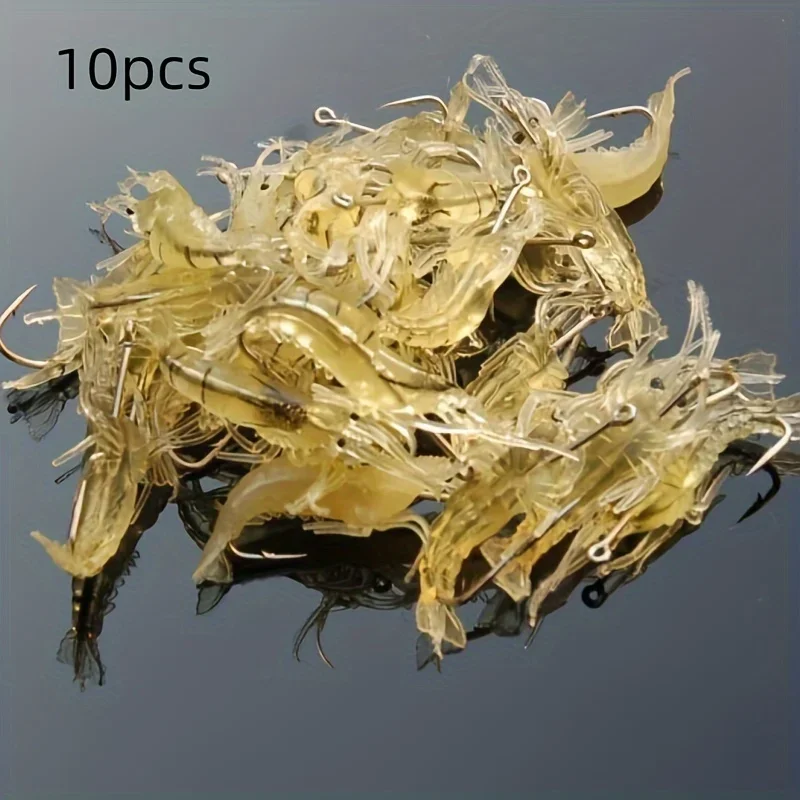 510/20pcs Goture กุ้งสําหรับน้ําจืดน้ําเค็ม,Luminous กุ้งเหยื่อชุด SHARP Hook และลูกปัด