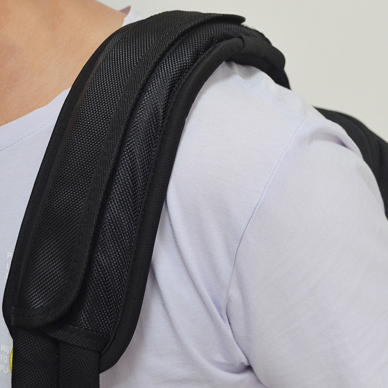 Hombrera reductora de peso negra, mochila doble, reductora de estrés, mochila escolar reductora de peso más ancha, correa para el hombro