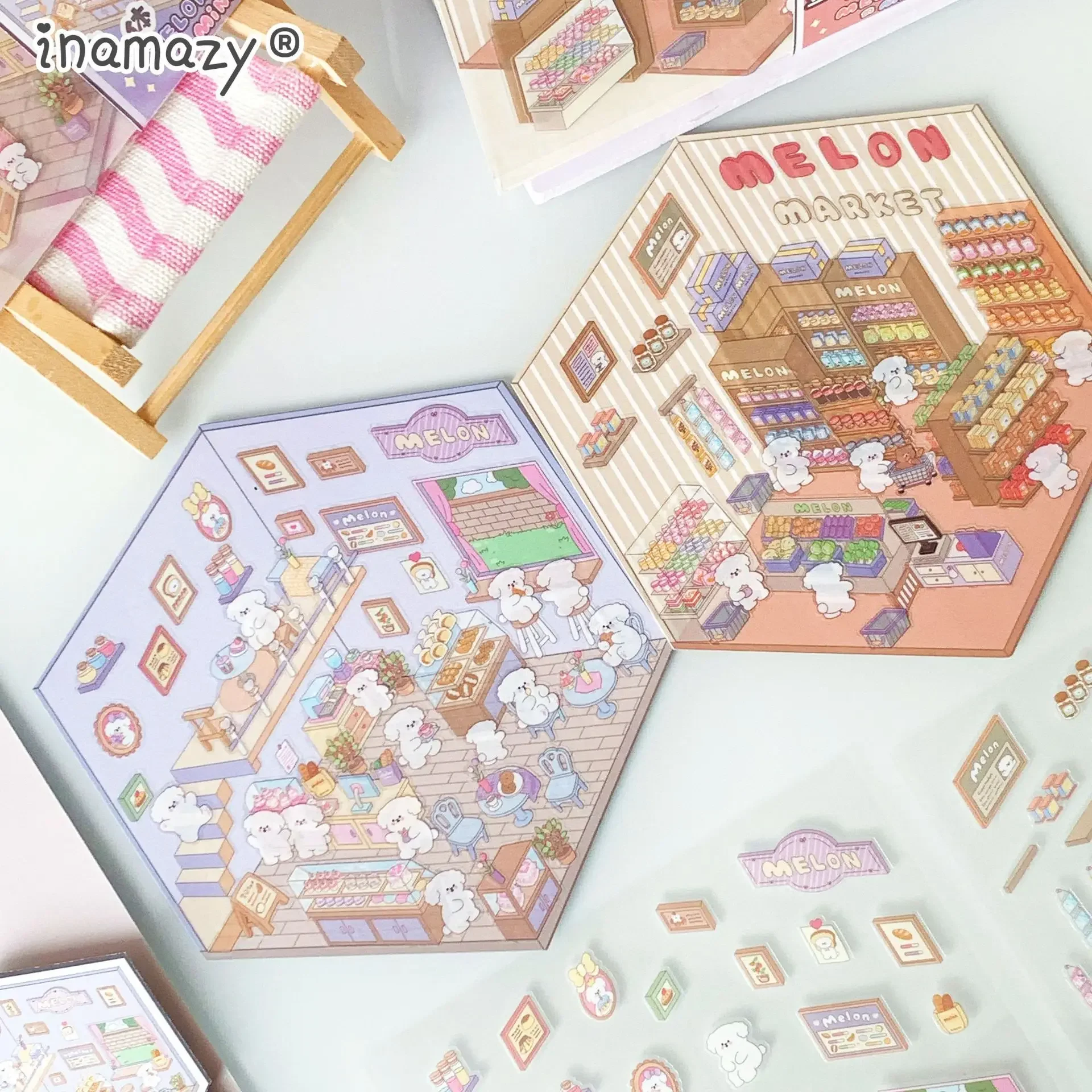 3D Sticker DIY Cabin Scene StackingThree-dimensional  Cute Stickers