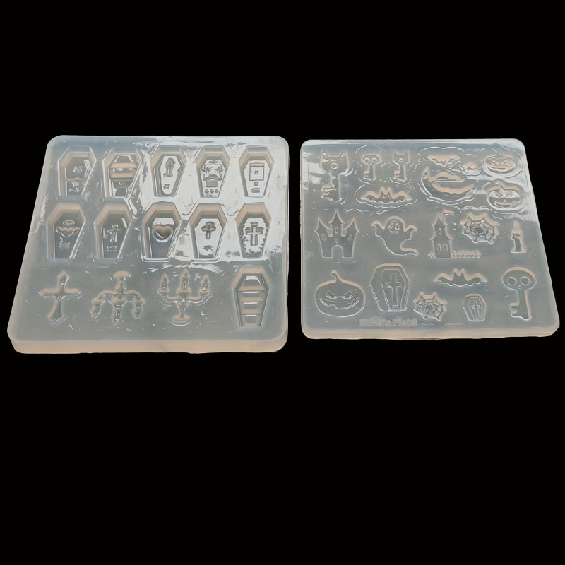 DIY serie de Halloween ataúd en forma de silicona Molde de resina Epoxy herramientas de joyería accesorios de joyería relleno de resina