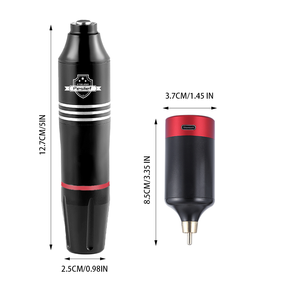 Kit profissional de máquina de tatuagem rotativa sem fio com 10 agulhas de cartucho, conjunto completo para tatuadores e iniciantes