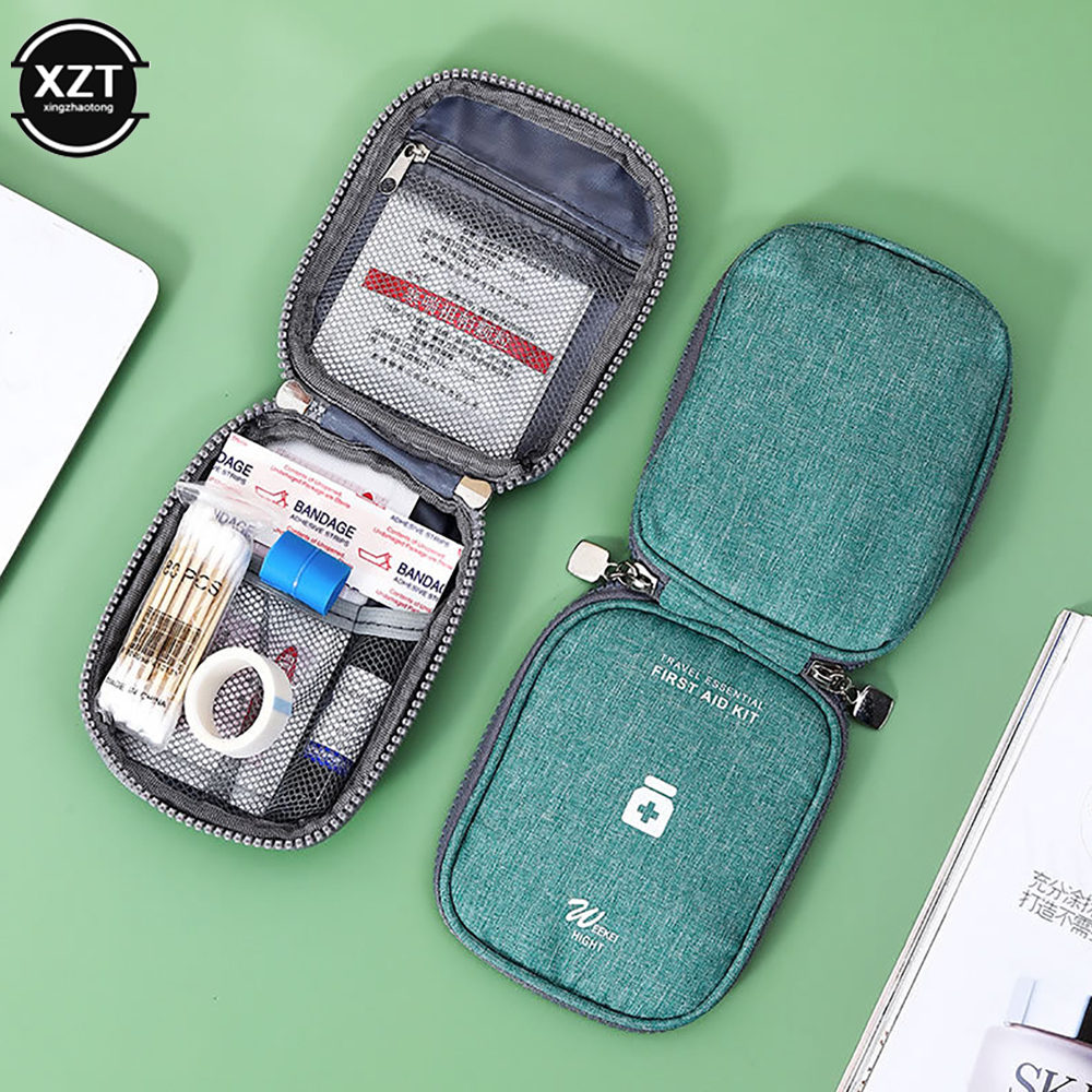 ถุงเก็บยาแบบพกพา Travel First Aid Kit ยากระเป๋า Organizer ที่มีประโยชน์ Mini Outdoor Emergency Survival Bag