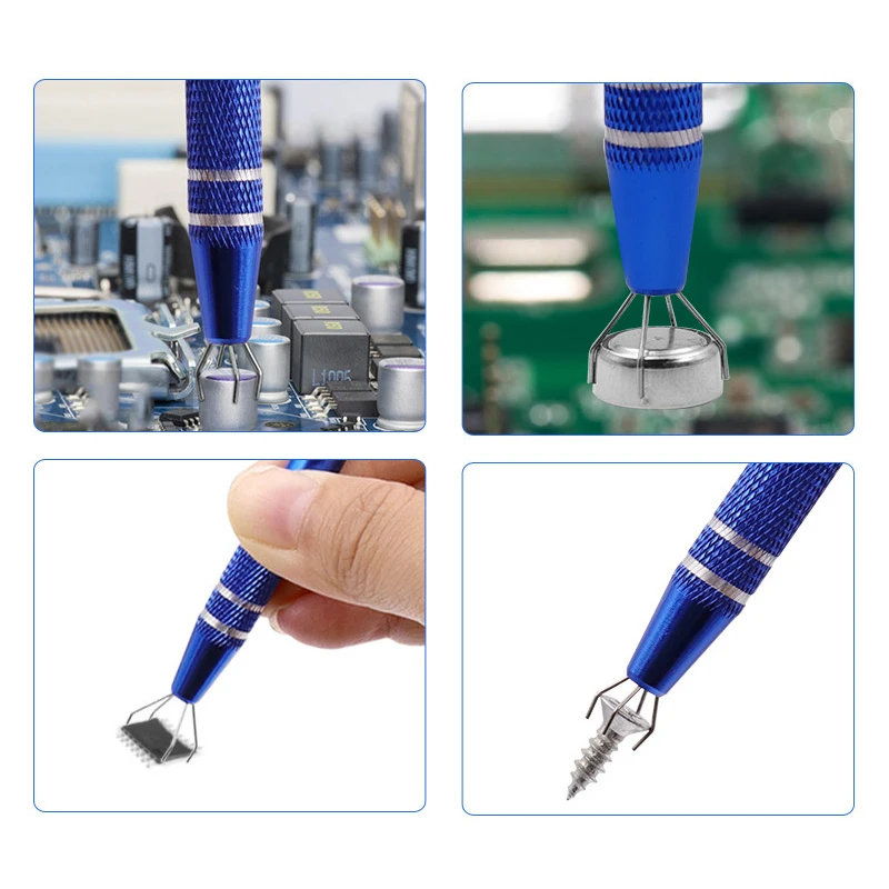 Estrattore di chip IC Raccoglitore di viti Componente elettronico Condensatore Grabber Vite Parti di precisione Pinza Estrattore di riparazione Pinza Utensile manuale