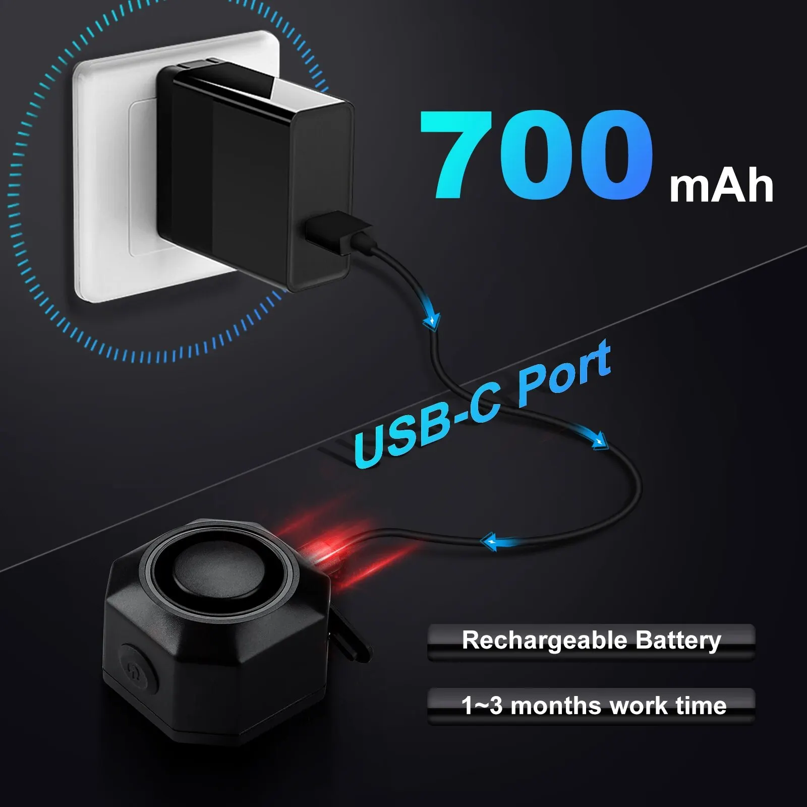 Draadloze Fiets Vibratie Alarm Usb Opladen Afstandsbediening Inbraak Motorfiets Security Detector Systeem Fiets Alarm