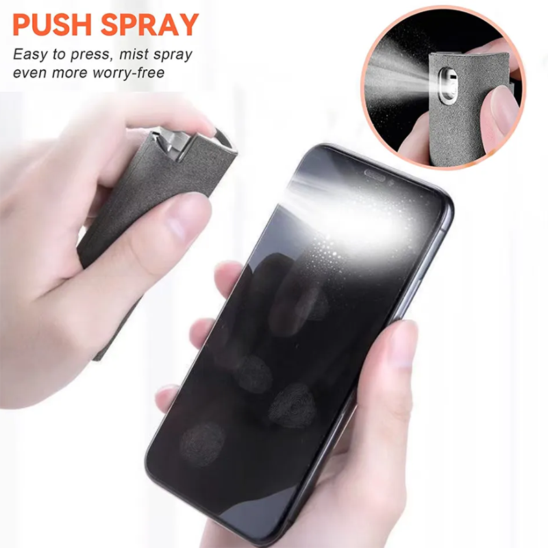 Screen Cleaner Spray para Celular, PC, Tablet, iPad, Removedor de Pó de Tela, Microfibra Wiper Cloth, Polish Cleaning Tools, 2 em 1
