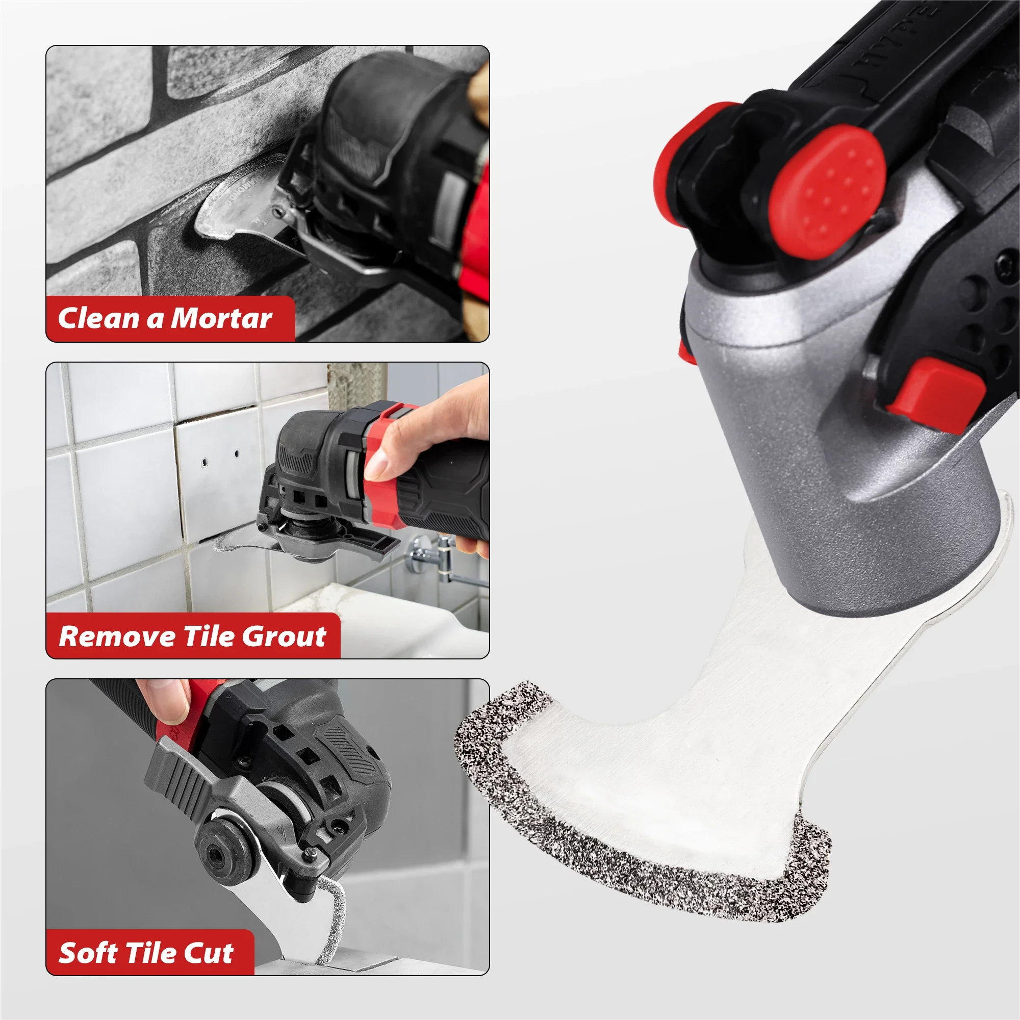 Hojas de sierra oscilantes de diamante, multiherramienta para rellenos de lijado rugoso, accesorios eléctricos de cerámica para azulejos, multiherramienta, 1 ud.
