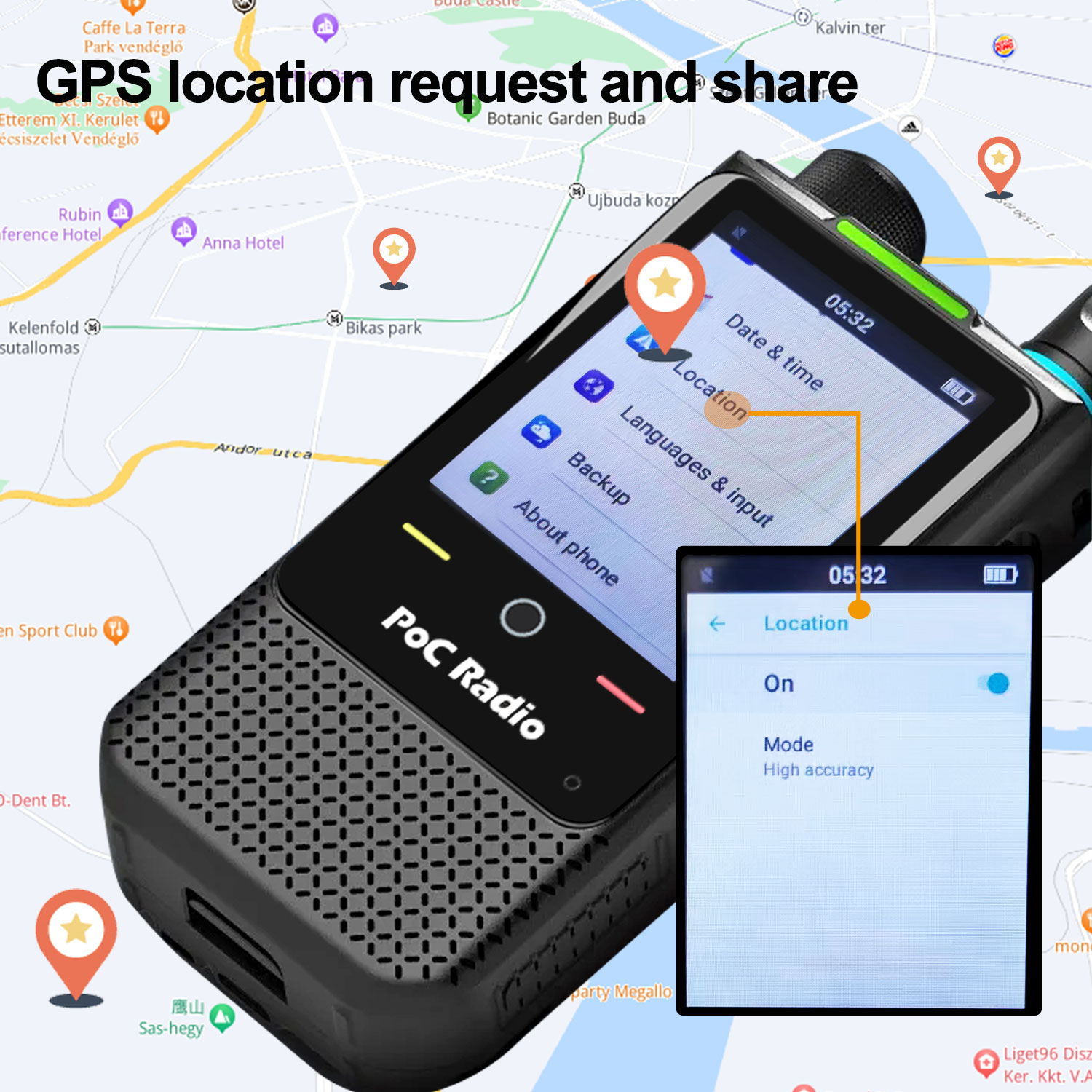 Hiroyasu HI-B5Pro 4G Lte GPS Zello Real-PTT 글로벌-PTT Pocstars PoC 워키 토키 Android8.1 1GB RAM 8GB ROM 2.4" 터치 스크린