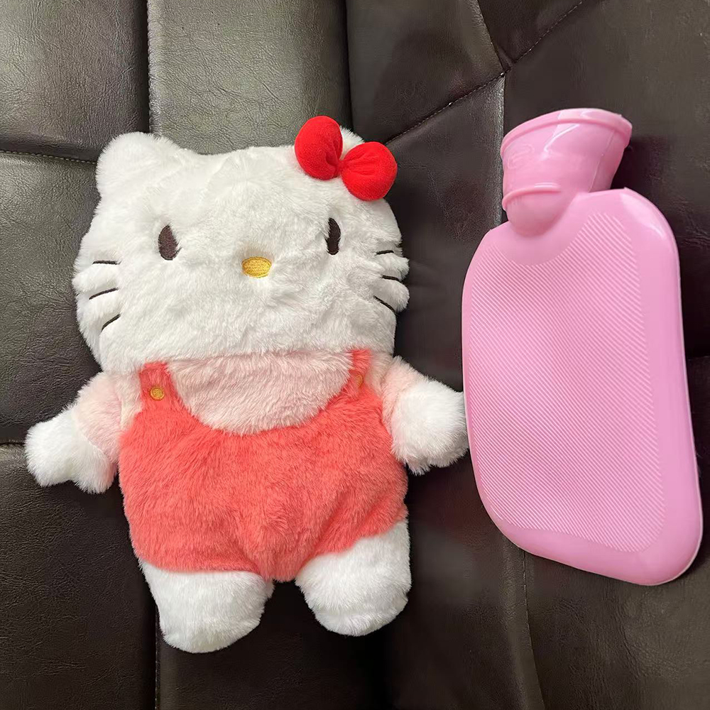 2024 Kawaii Sanrio Hello Kitty Plush Hand Warm Bottle Hot Water Bottles  Winter Portable Warm Hand Bag Anime Toys Christmas Gift