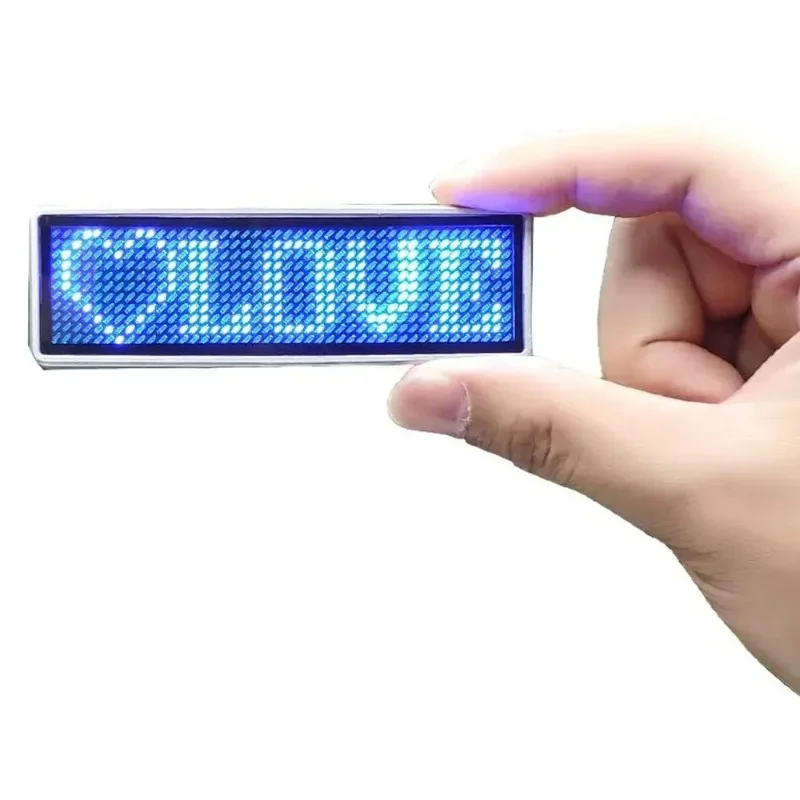 Wiederaufladbare Bluetooth Digital LED Abzeichen Insignia DIY programmierbare Scrolling Message Board Mini LED Display LED Namensschild