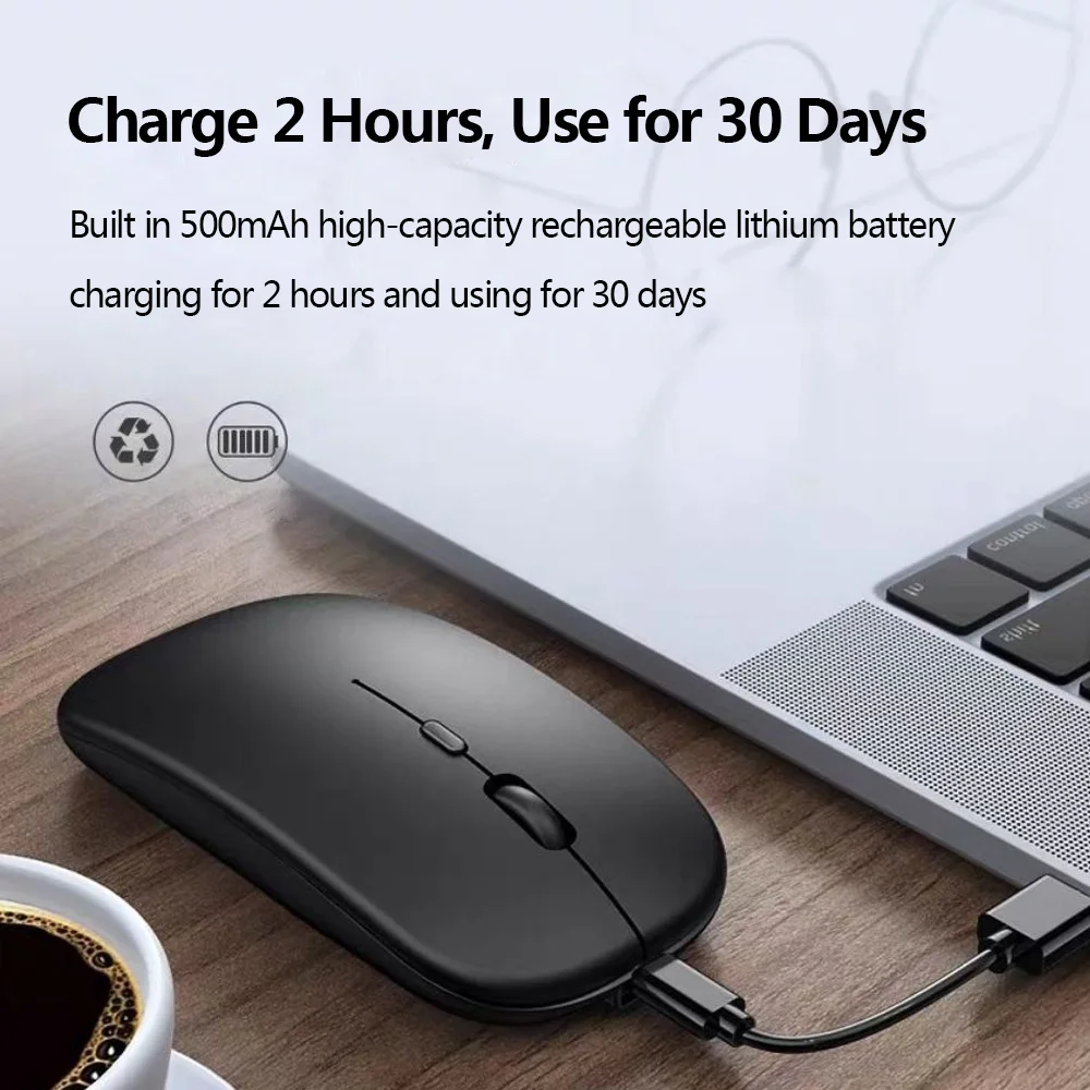 Novo mouse sem fio bluetooth usb óptico recarregável mouse para computador portátil pc macbook gaming mouse gamer 2.4ghz 1600dpi