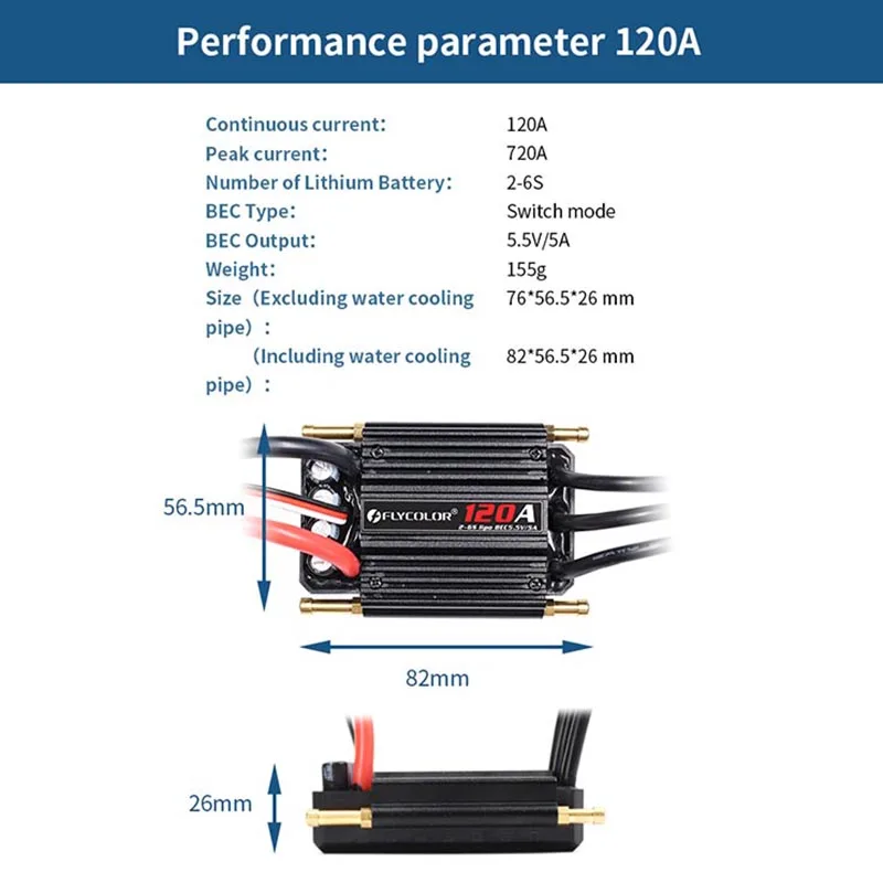 Original Flycolor 50A 70A 90A 120A 150A Brushless ESC Speed Controller Progaming การ์ด 2-6S Lipo BEC 5.5 V/5A สําหรับ RC เรือ