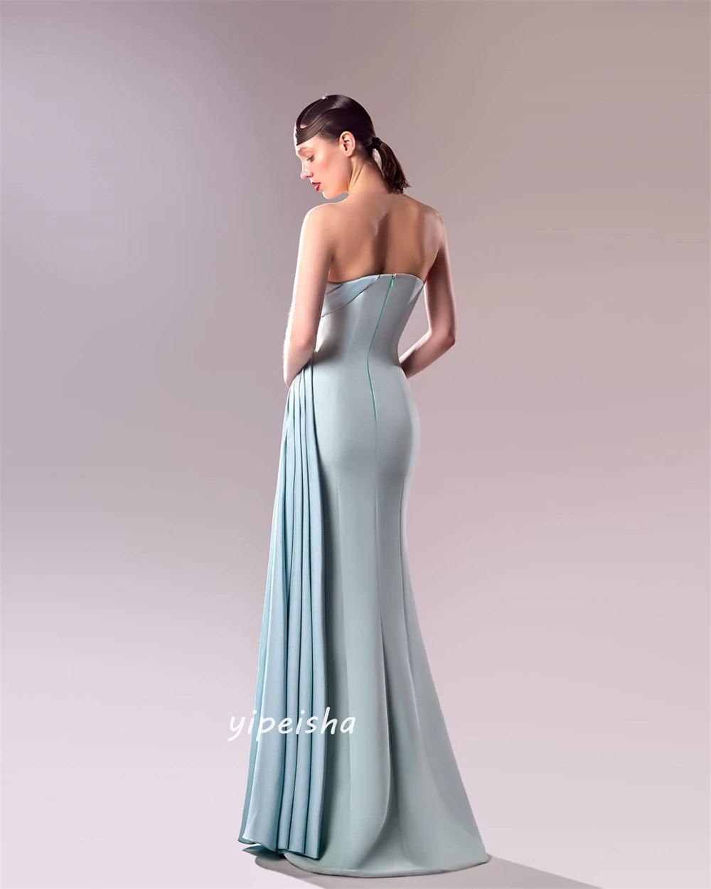 Personalizado jiayigong clássico estilo moderno formal noite sem alças a linha beading plissados vestidos de ocasião sob medida