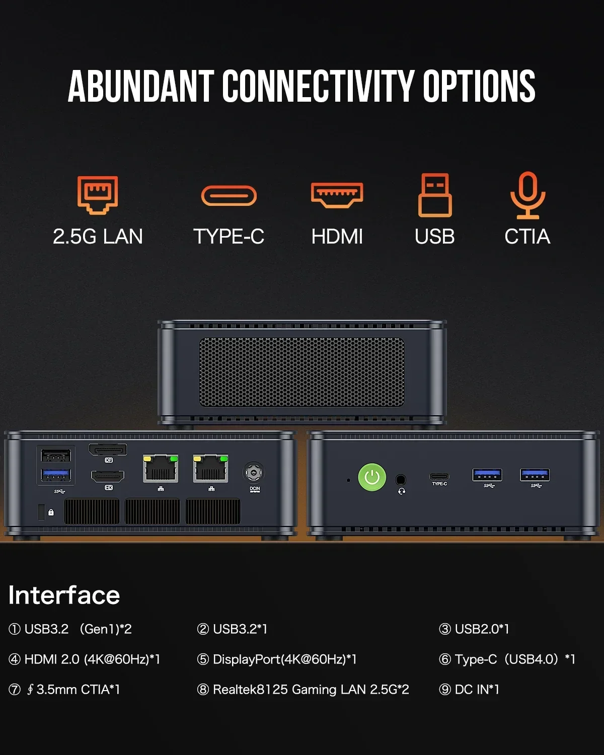 Top! GMKtec M6 AMD Ryzen 5 6600H Mini PC Threads DDR5 4800MHz M.2 SSD BT5.2 USB3.2*3 HDMI DP 4K@60Hz Desktop Gaming Office Compu