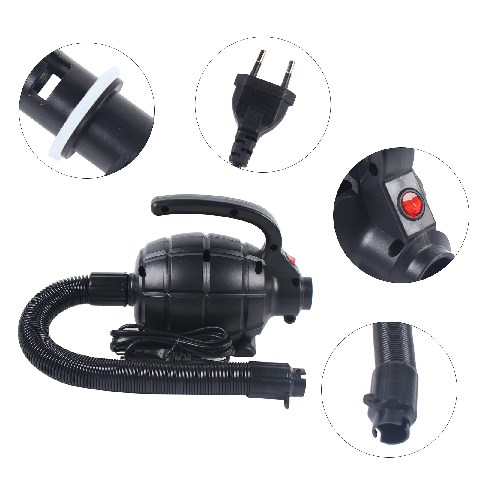 Bomba de ar de alta pressão 1000L/min elétrica portátil 220V 600W com 4 bicos para barcos infláveis