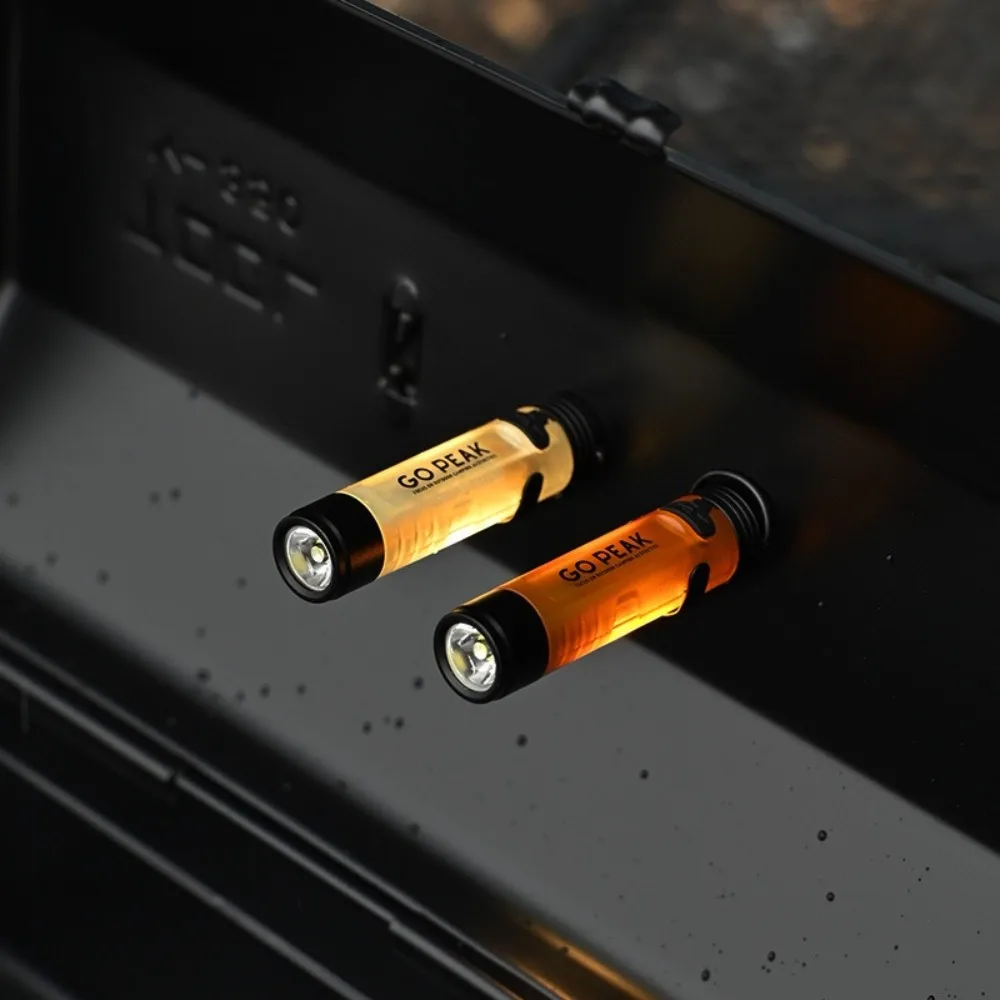 Gopeak ポケットミニ懐中電灯屋外 LED キークリップキャップ 5050 トーチロング耐久 USB 充電式緊急ハイキングキャンプトレイル