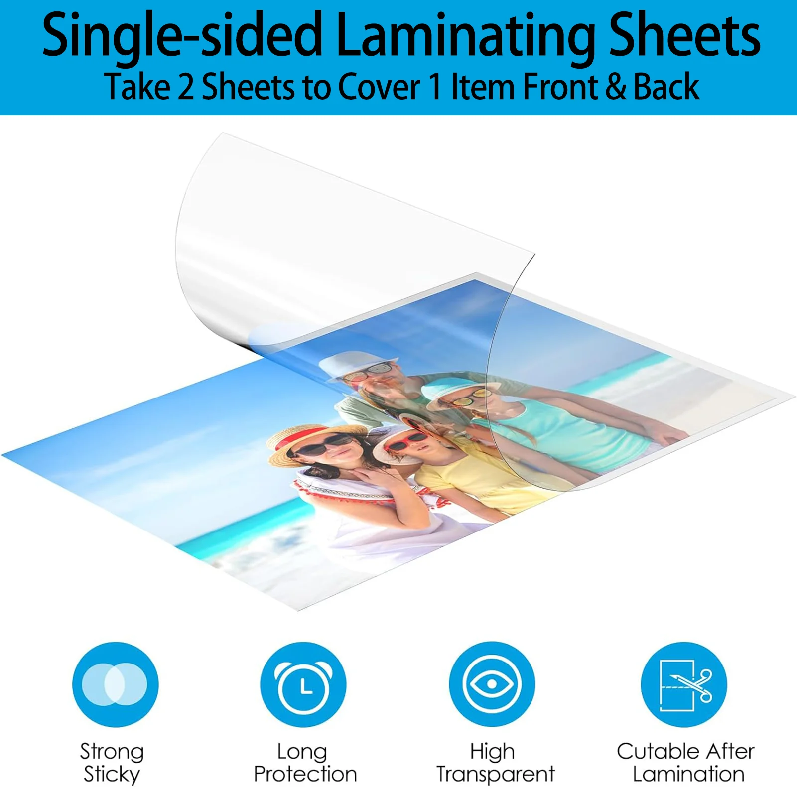 20/50 แผ่น A4 CLEAR Glossy เย็นฟิล์มเคลือบ Self-Adhesive ไวนิลสติกเกอร์กันน้ํา Non-พิมพ์ Office & Home Use
