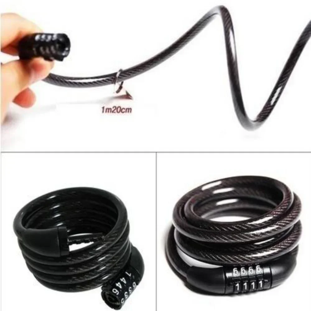 Resistente forte motocicleta 4 código digital mountain bike ciclo corrente de segurança cadeado senha fixa bloqueio anti-roubo