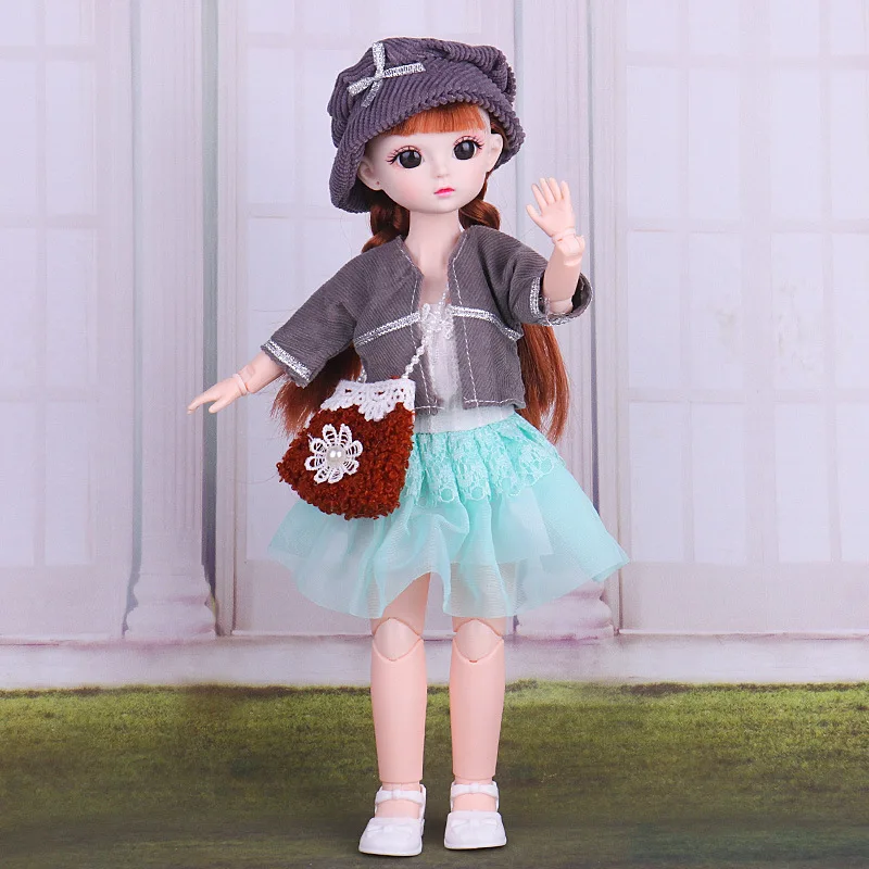 1/6 30 ซม.ตุ๊กตาBJDสาวDIYแต่งตัวเจ้าหญิงของเล่น 3Dจําลองแต่งหน้า 21 ข้อต่อที่สามารถเคลื่อนย้ายตุ๊กตาและเสื้อผ้าชุด