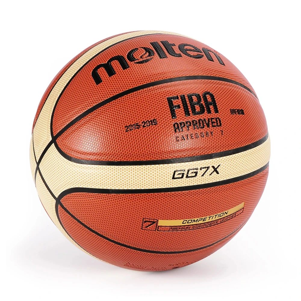 Molten GG7X บาสเกตบอลหนัง PU สําหรับผู้ใหญ่วัยรุ่นเด็กกลางแจ้งในร่ม Match Training FIBA ได้รับการอนุมัติ