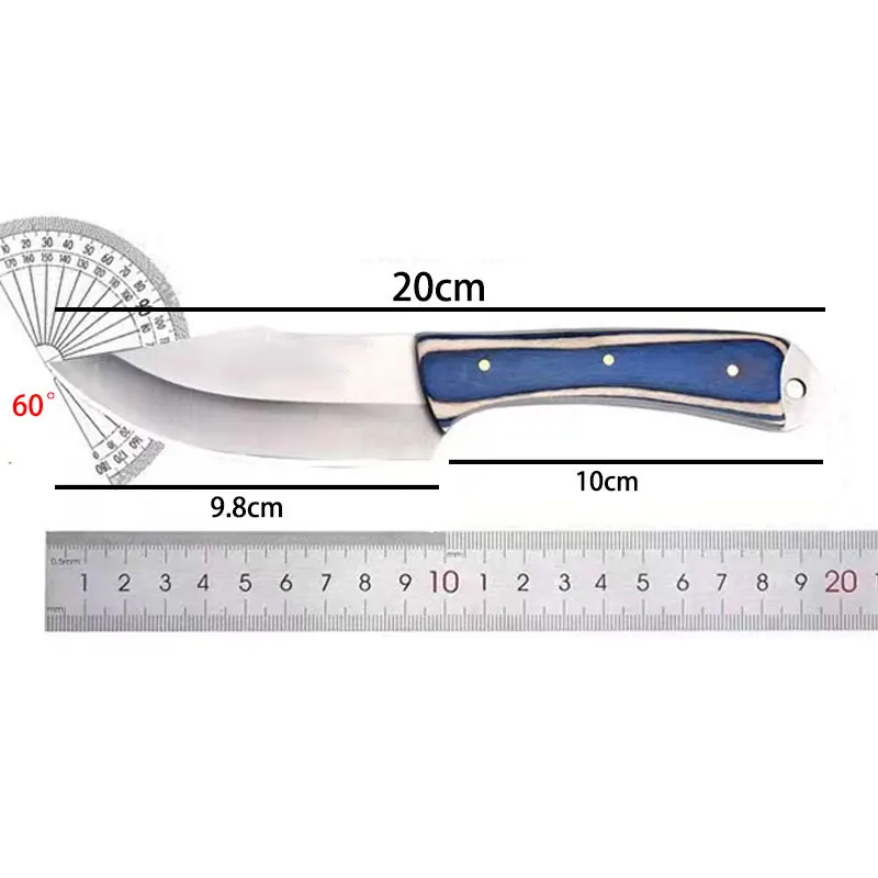Coltelli multiuso 1pc, coltelli da frutta, coltelli da campeggio per barbecue all'aperto, coltelli da cucina, manici in legno colorato, acciaio 3CR13, fo