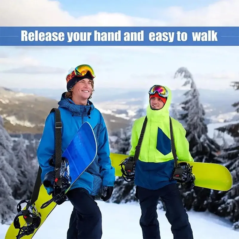 Ski Straps Nylon Adjustable Ski Handle Strap Bag Skiing Bag Adjustable Pole Shoulder Hand Carrier Lash Straps Porter Hook Loop