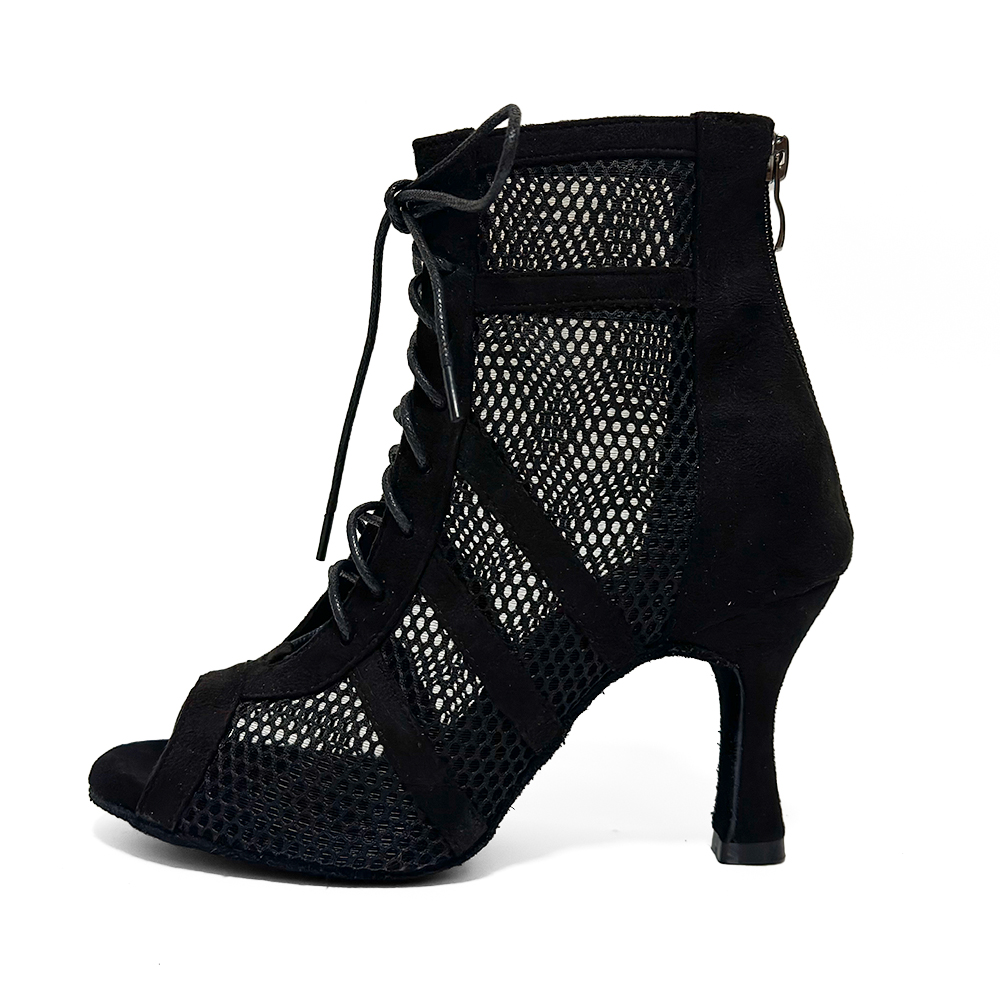Angepasstes Logo Team Order Schwarz Rot Tanzstiefeletten Lateinische Stiefeletten Salsa Ballsaal Damen Tanzschuhe 33-44 Größe 6 cm bis 10 cm Absätze