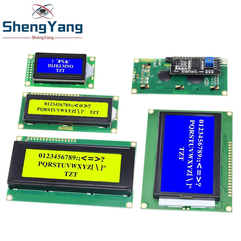 TZT LCD1602 LCD 1602 2004 12864 LCD Display Module Blue Green Screen 16x2 20X4 Character  HD44780 Controller